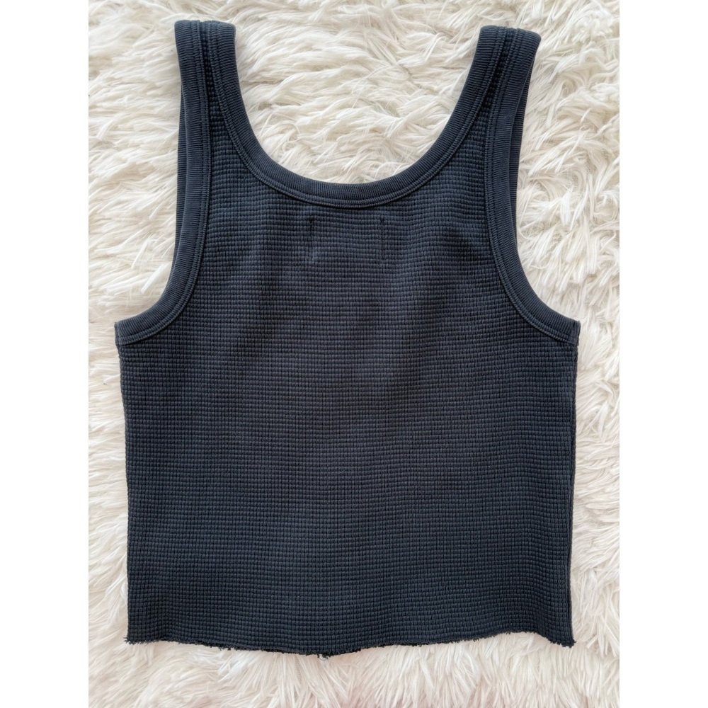 Mate The Label | Thermal Crop Tank | Navy | XS - Picture 2 of 4